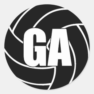 Adesivo Redondo Netball Goal Attack, GA, Netball Team Stickers