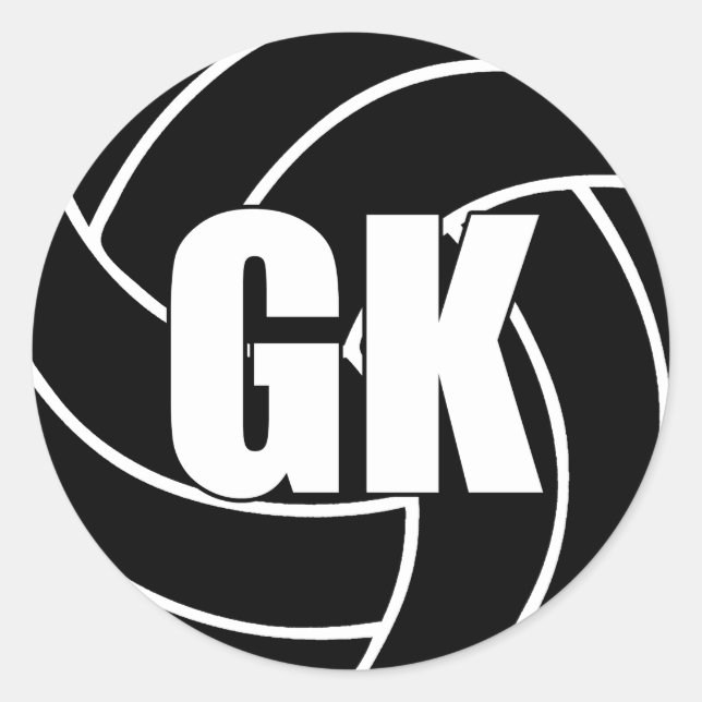 Adesivo Redondo Netball Goal Keeper, GK, Netball Team Stickers (Frente)