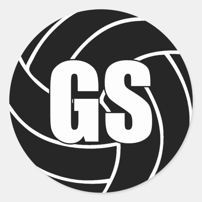 Adesivo Redondo Netball Goal Shooter, GS, Netball Team Stickers (Frente)