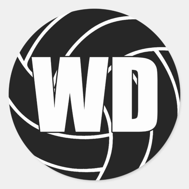 Adesivo Redondo Netball Wing Defense, WD, Netball Team Stickers (Frente)