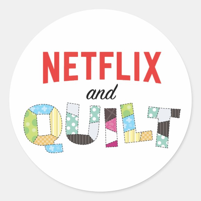 Adesivo Redondo Netflix e Quilt Sticker - Oferta Engraçado do Quil (Frente)