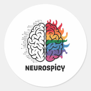 Adesivo Redondo Neuro Spicy Brain Memory Design _1