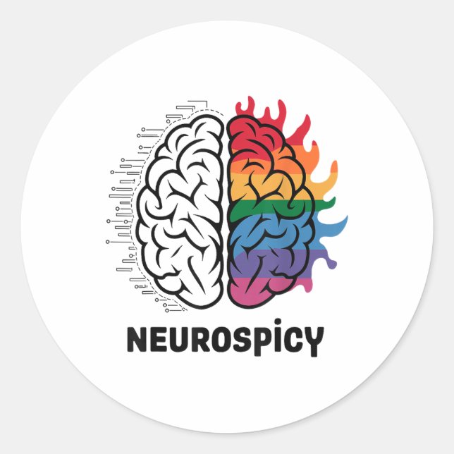 Adesivo Redondo Neuro Spicy Brain Memory Design _1 (Frente)