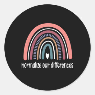 Adesivo Redondo Neurodiversidade Arco-Íris Autismo Neurodivergente