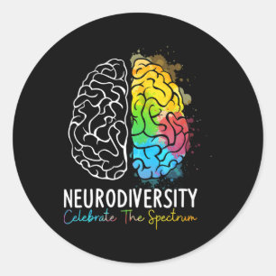 Adesivo Redondo Neurodiversidade - Autismo Espectro Asd Adhd Arco-