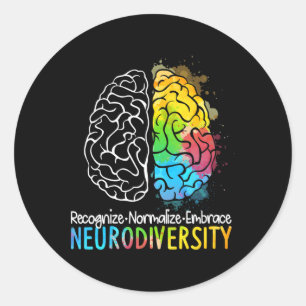 Adesivo Redondo NeuroDiversidade Autismo Espectro Asd Arco-Íris Br