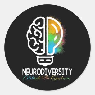 Adesivo Redondo NeuroDiversidade Autismo Espectro Asd Arco-Íris Br