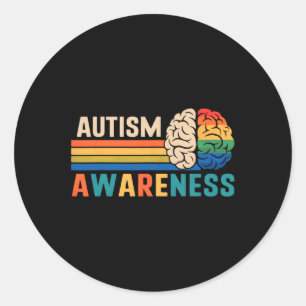 Adesivo Redondo Neurodiversidade Celebra Autismo Do Cérebro Do Esp