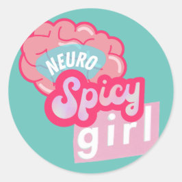 Adesivo Redondo Neurodiversidade da "NeuroSpicy Girl"