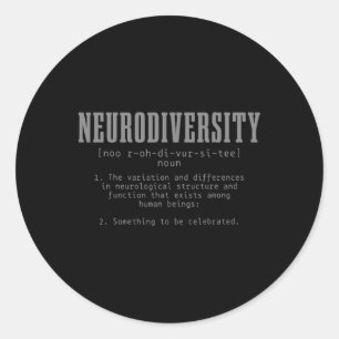 Adesivo Redondo NeuroDiversidade Definição Autismo Consciência Mês