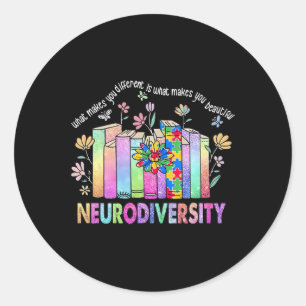 Adesivo Redondo Neurodiversidade Diferente É Bela Autismo Conhecid