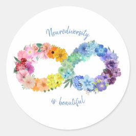 Adesivo Redondo Neurodiversidade é bonita