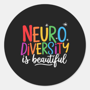 Adesivo Redondo Neurodiversidade É Lindo Sped Adhd Autismo Conscie