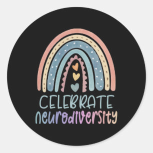 Adesivo Redondo Neurodiversidade Saúde Mental Sensibilização