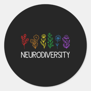 Adesivo Redondo Neurodiversity April Autism Orgulho de consciência
