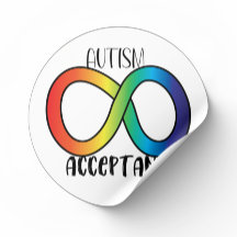Neurodiversity Autismo Aceitação Arco-Íris Botão