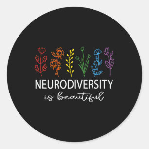 Adesivo Redondo Neurodiversity Autismo Sensibilização e Autismo Fl