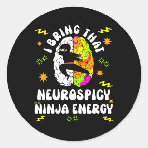 Adesivo Redondo Neurodiversos Neurospicy Ninja Energy Autism Spect