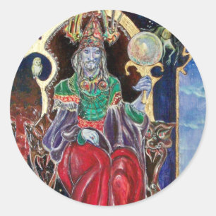 Adesivo Redondo NEUROMANCER, vermelho azul