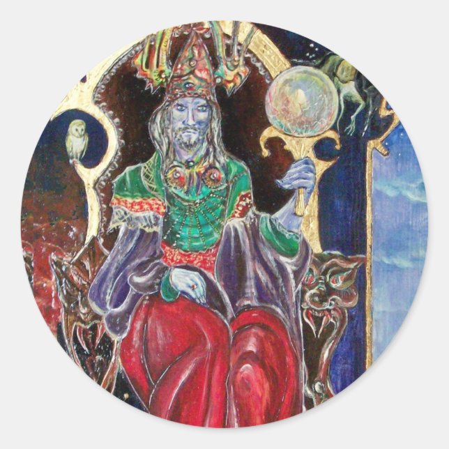 Adesivo Redondo NEUROMANCER, vermelho azul (Frente)