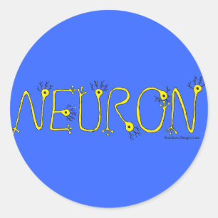 Adesivo Redondo Neuron Sticker - Azul e Amarelo