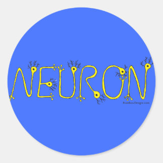 Adesivo Redondo Neuron Sticker - Azul e Amarelo
