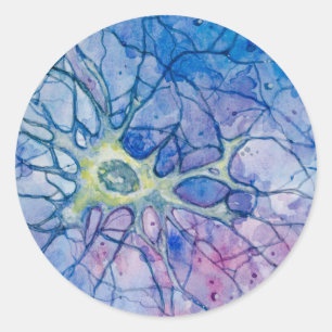 Adesivo Redondo Neuron Watercolor