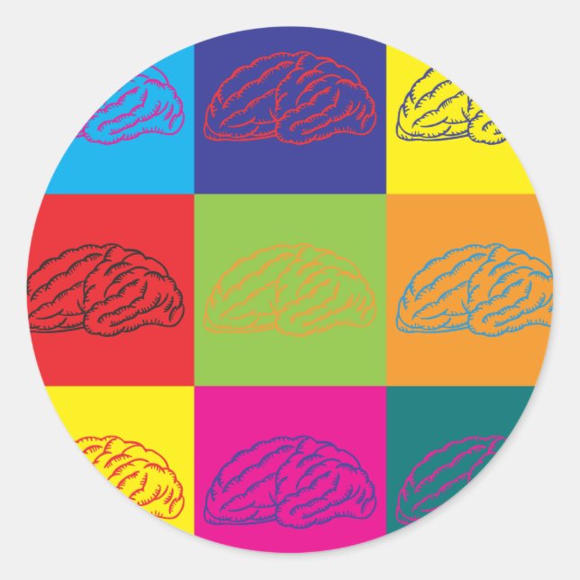 Adesivo Redondo Neuroscience Pop Art (Frente)