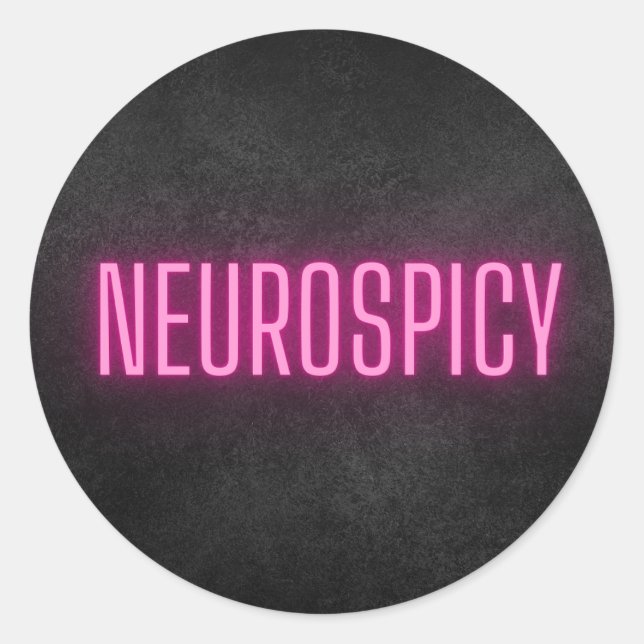 Adesivo Redondo Neurospicy Neon Sticker (Frente)