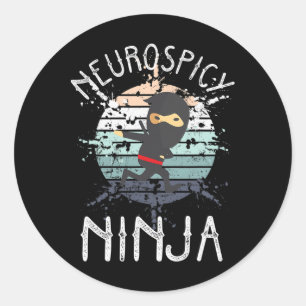Adesivo Redondo Neurospicy Ninja Autismo Sensibilização Neurodiver