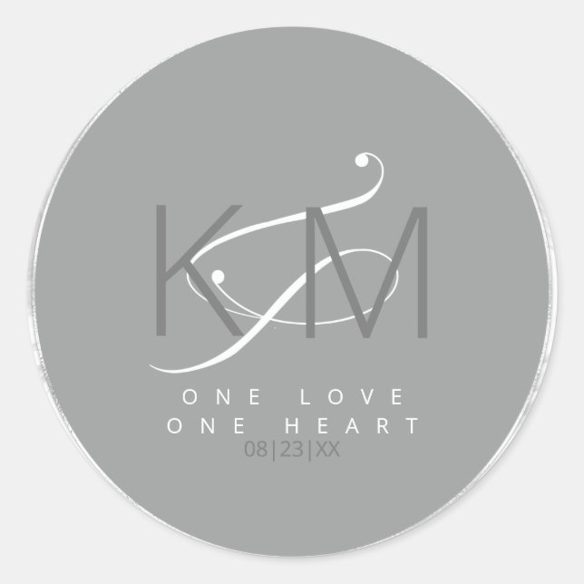 Adesivo Redondo Neutrais Liquid Marble Wedding V2 ID888 (Frente)