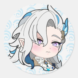 Adesivo Redondo Neuvillette Sticker Chibi