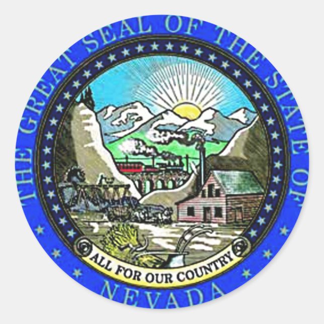 Adesivo Redondo Nevada State Seal (Frente)