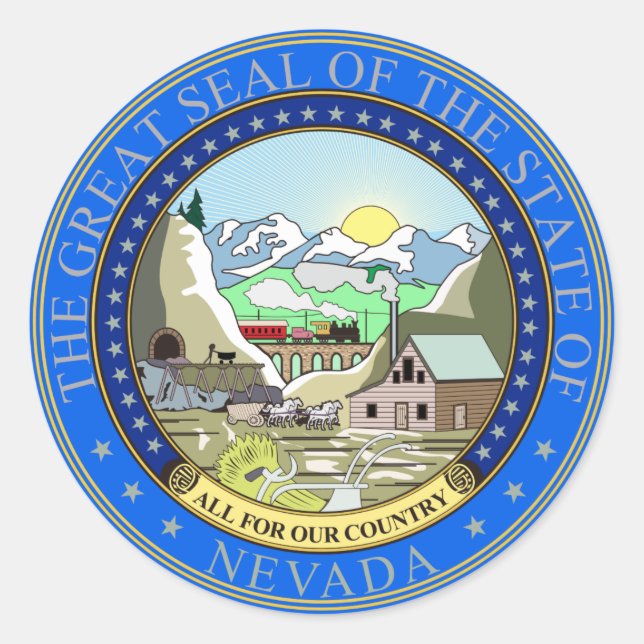 Adesivo Redondo Nevada State Seal (Frente)