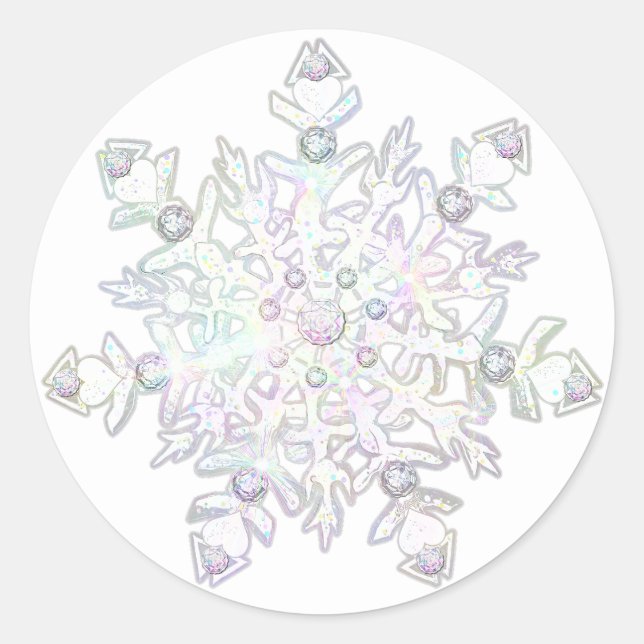 Adesivo Redondo Neve branca (Frente)