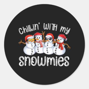 Adesivo Redondo neve natal de natal com minha neve gi feia