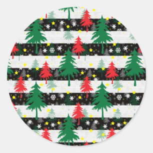 Adesivo Redondo Neve Negra Branca Neves Árvores Verdes Vermelhas