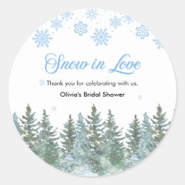 Adesivo Redondo Neve no Obrigado por Participar do Chá de Noiva Fl