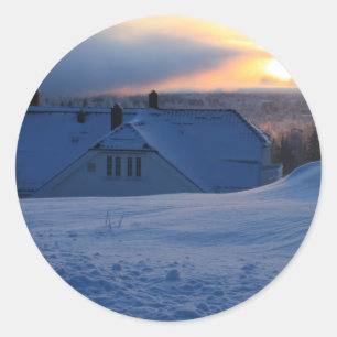 Adesivo Redondo Neve norueguesa/Noruega