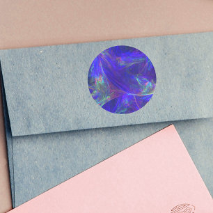 Adesivo Redondo Névoas coloridas azuis abstratas