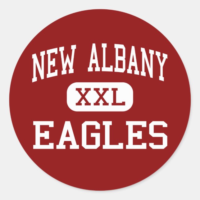 Adesivo Redondo New Albany - Eagles - High - New Albany Ohio (Frente)