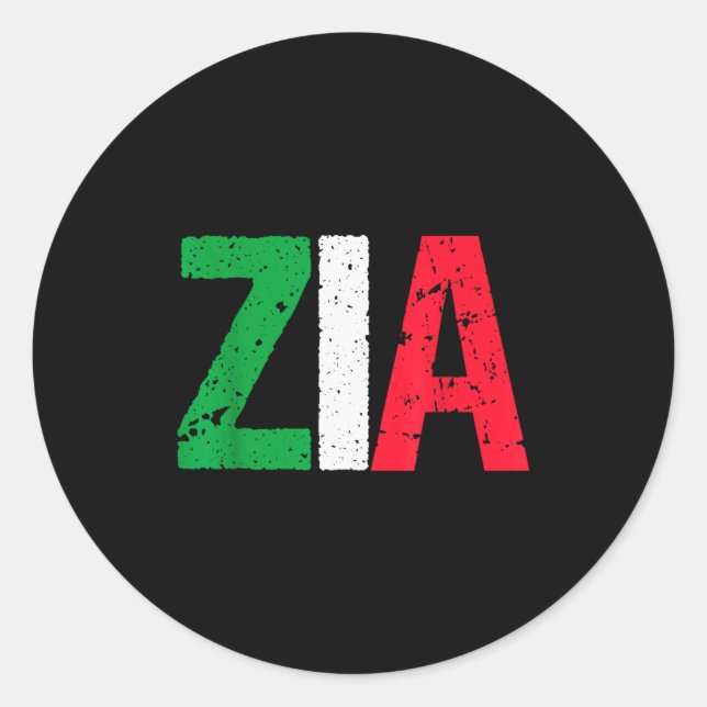 Adesivo Redondo New Aunt Italian Zia Italian American Aunt Gift  (Frente)