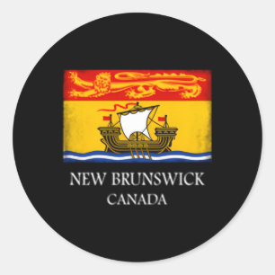 Adesivo Redondo New Brunswick Canada Provincial Flag Canada Day
