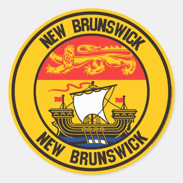 Adesivo Redondo New Brunswick Round Emblem (Frente)