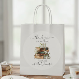 Adesivo Redondo New Chapter Begins Book Bridal Shower 