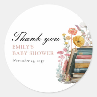 Adesivo Redondo New Chapter Floral Baby Shower