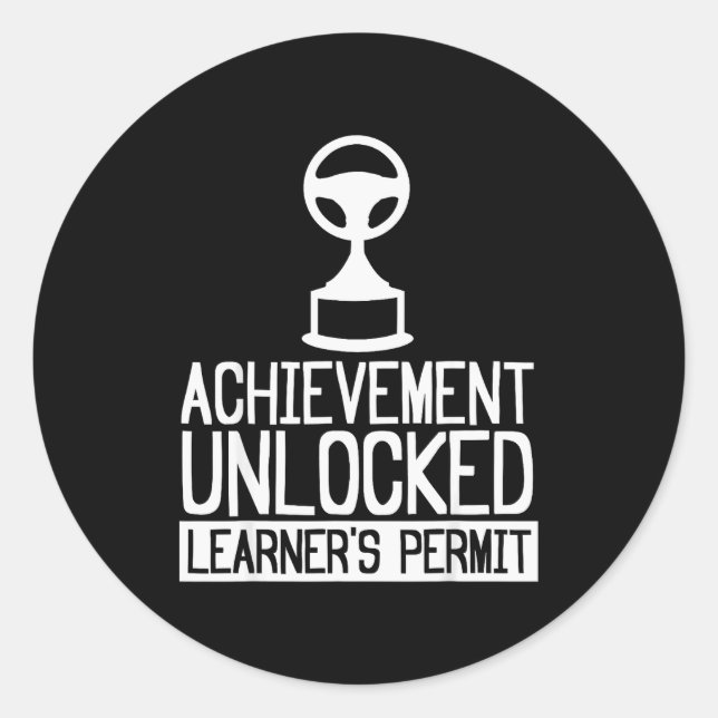 Adesivo Redondo New Driver Learner Permit Driving School - Driver' (Frente)