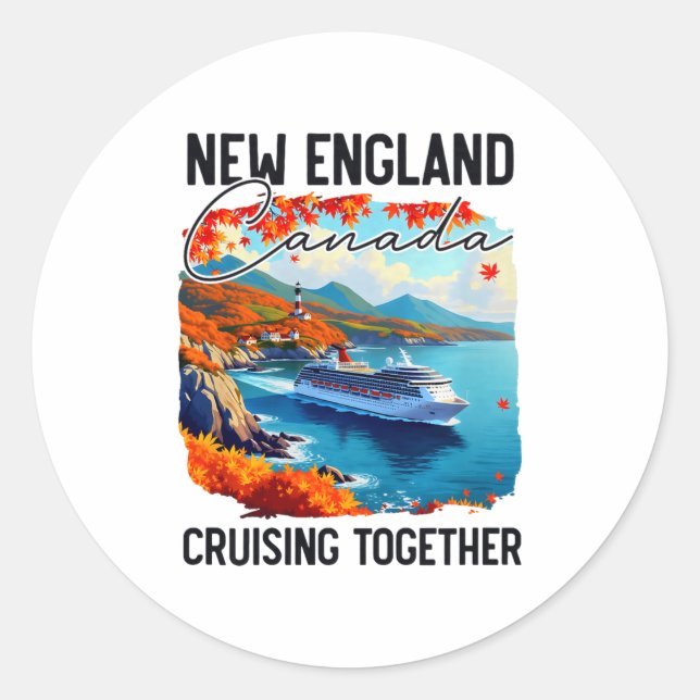 Adesivo Redondo New England Canada Cruise, Cruising Together Fall  (Frente)