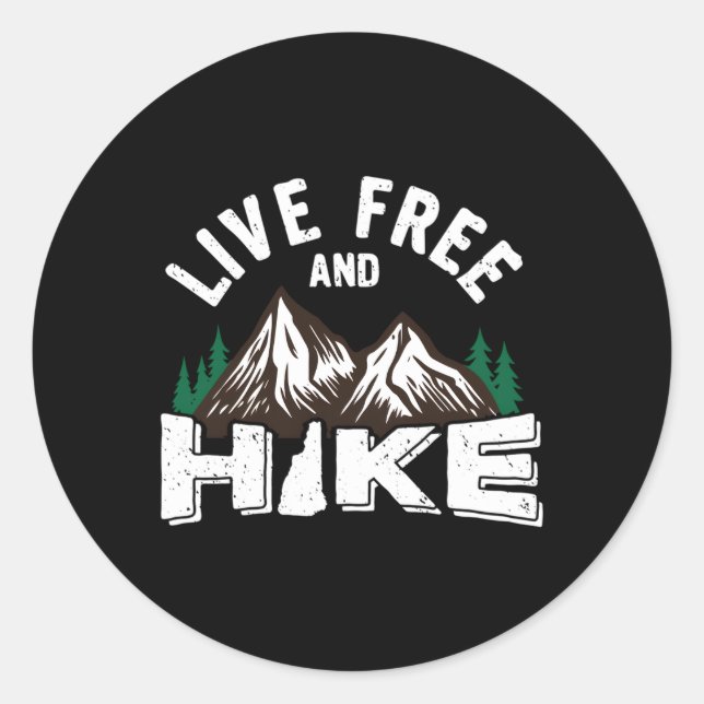 Adesivo Redondo New Hampshire Live Free E Hike Nh Hiking (Frente)