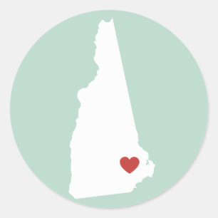 Adesivo Redondo New Hampshire Love - Customizable Sticker